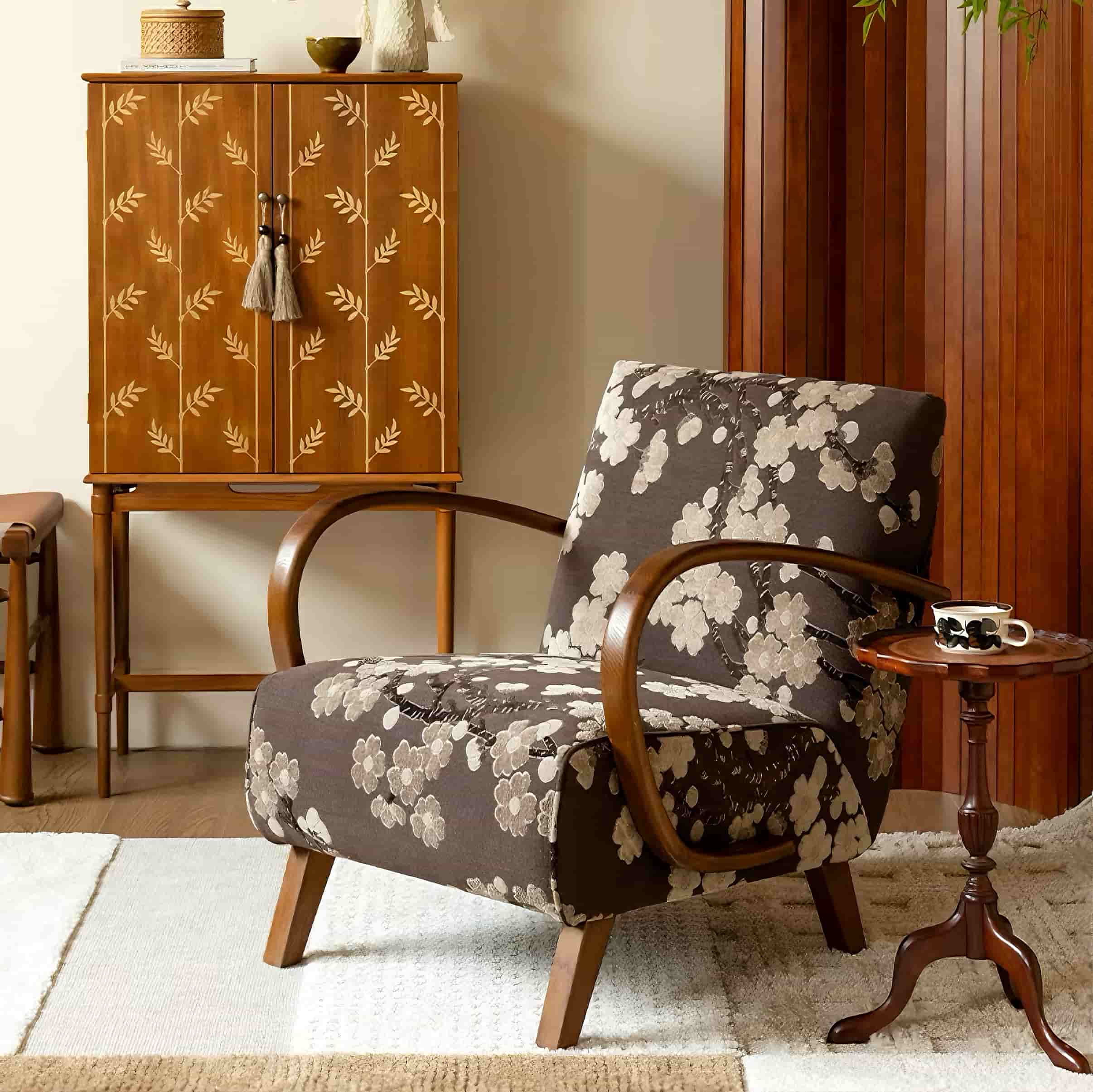 Kain Beludru Potongan Jacquard Bermotif Bunga Plum Mewah Berkualitas Tinggi untuk Dekorasi Rumah